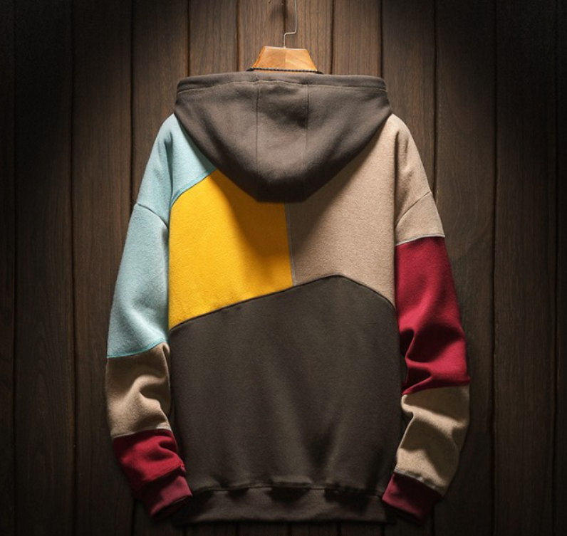Men's Colourblock Short Sleeve Hoodie