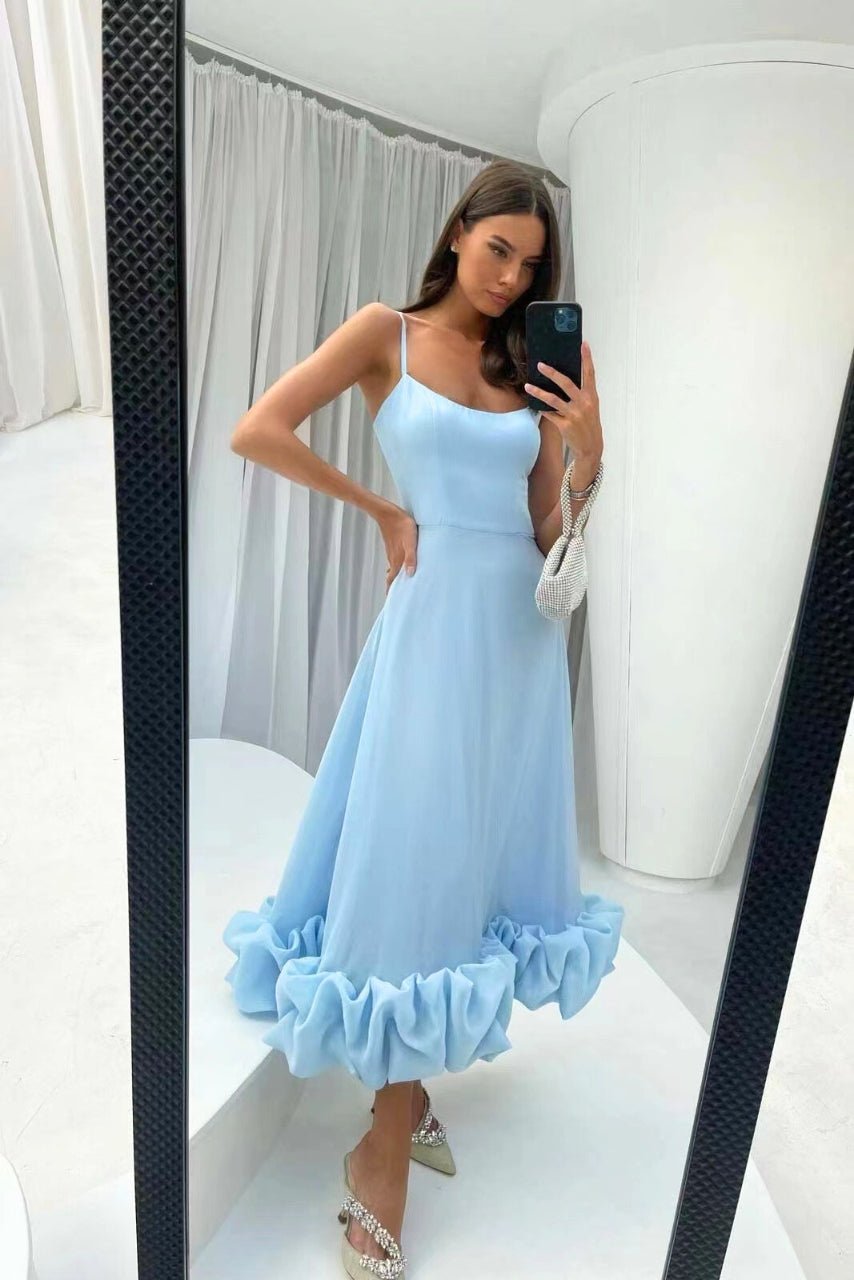 Women's Sleeveless Ruffle Hem Maxi Dress