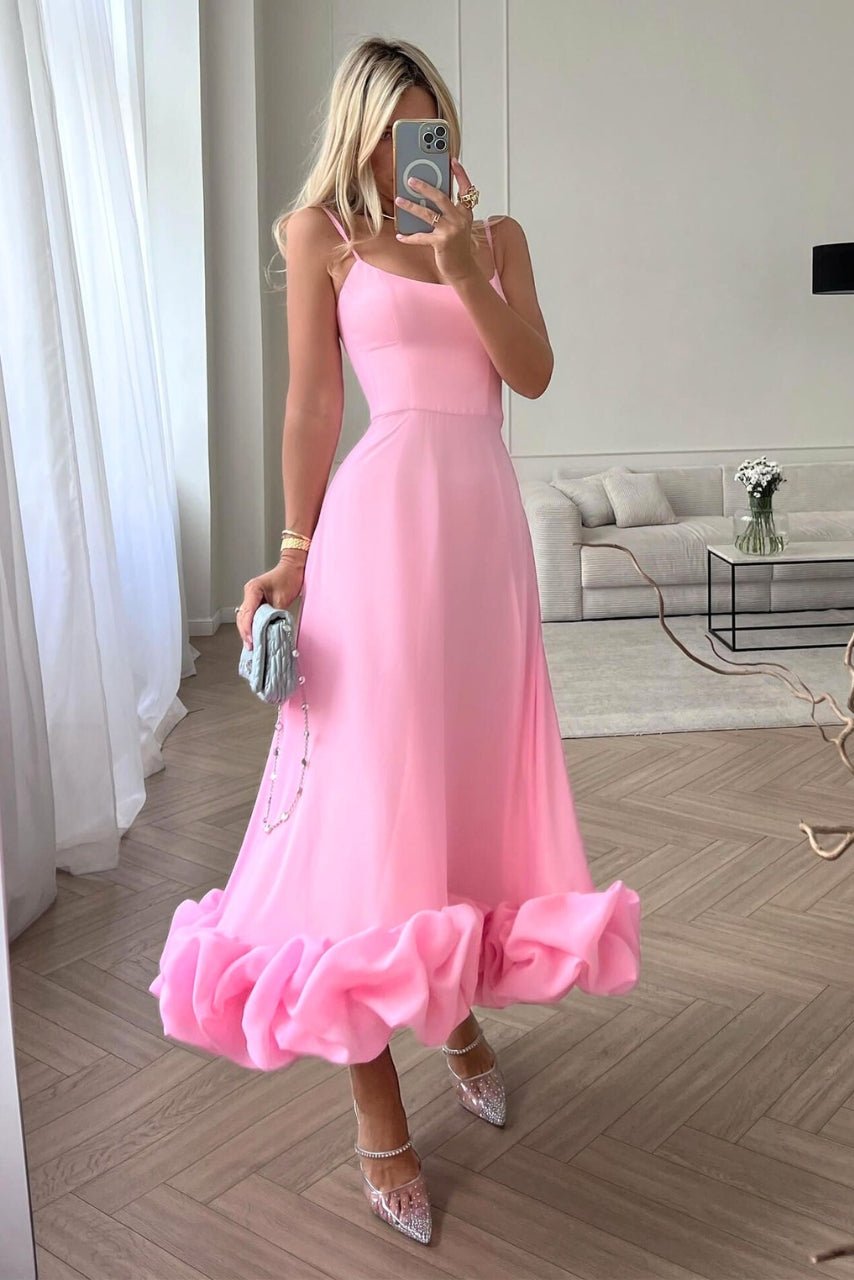 Women's Sleeveless Ruffle Hem Maxi Dress