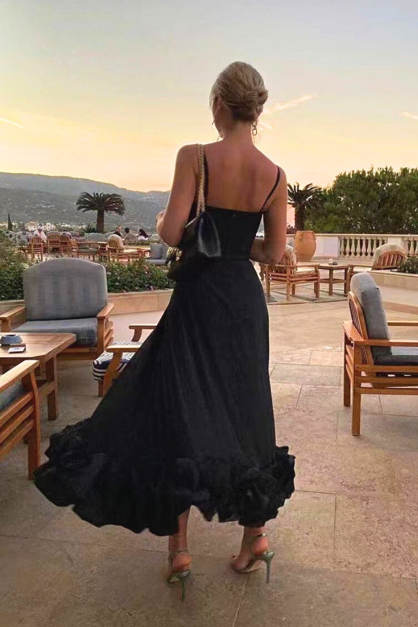 Women's Sleeveless Ruffle Hem Maxi Dress