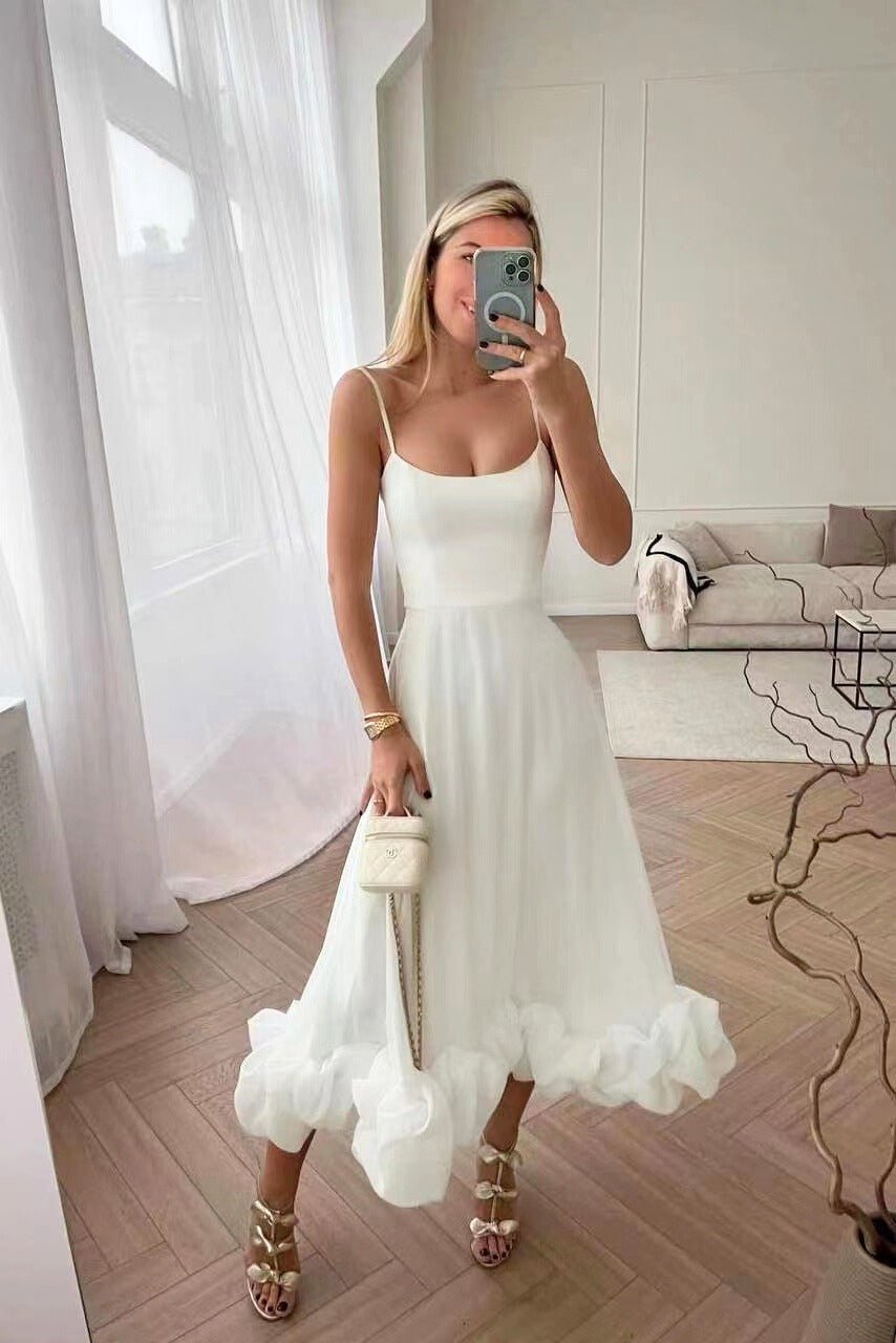 Women's Sleeveless Ruffle Hem Maxi Dress