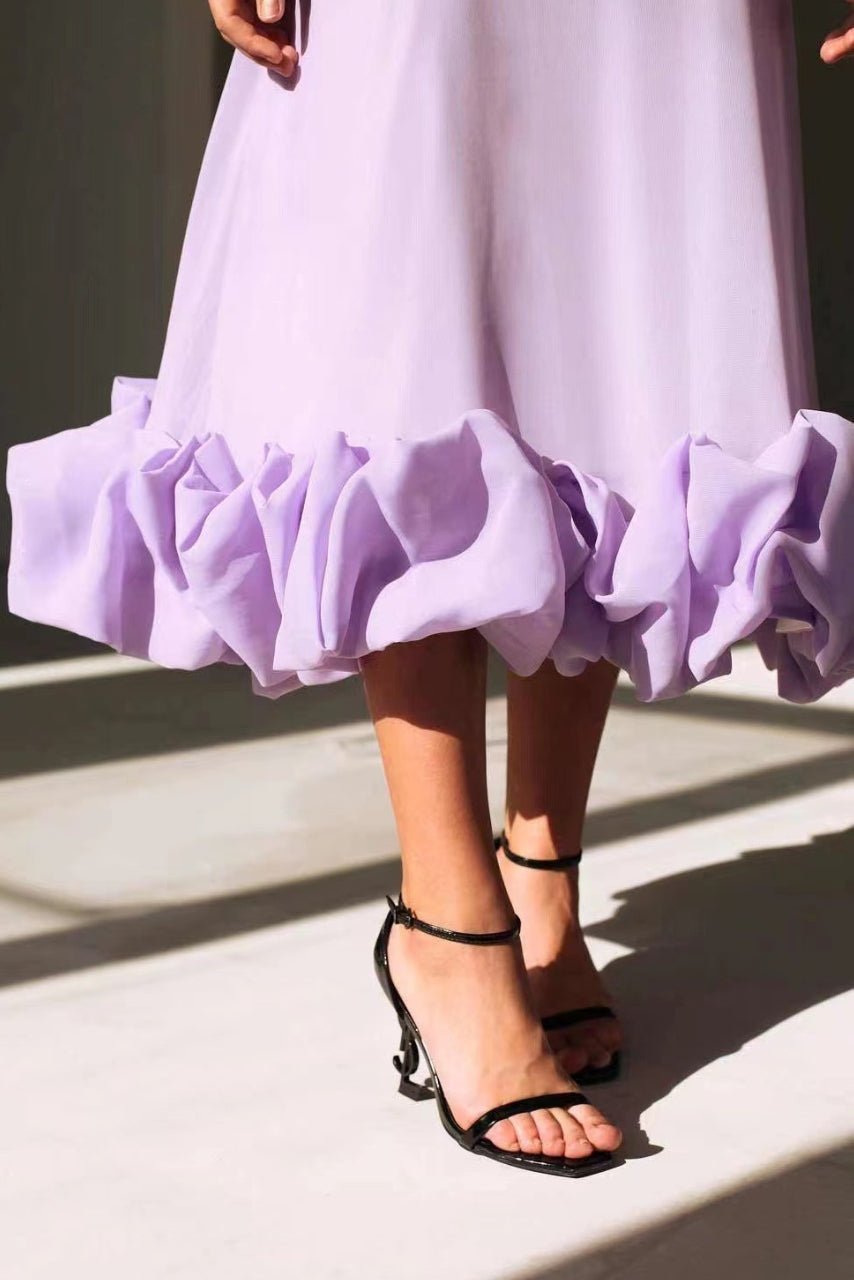 Women's Sleeveless Ruffle Hem Maxi Dress