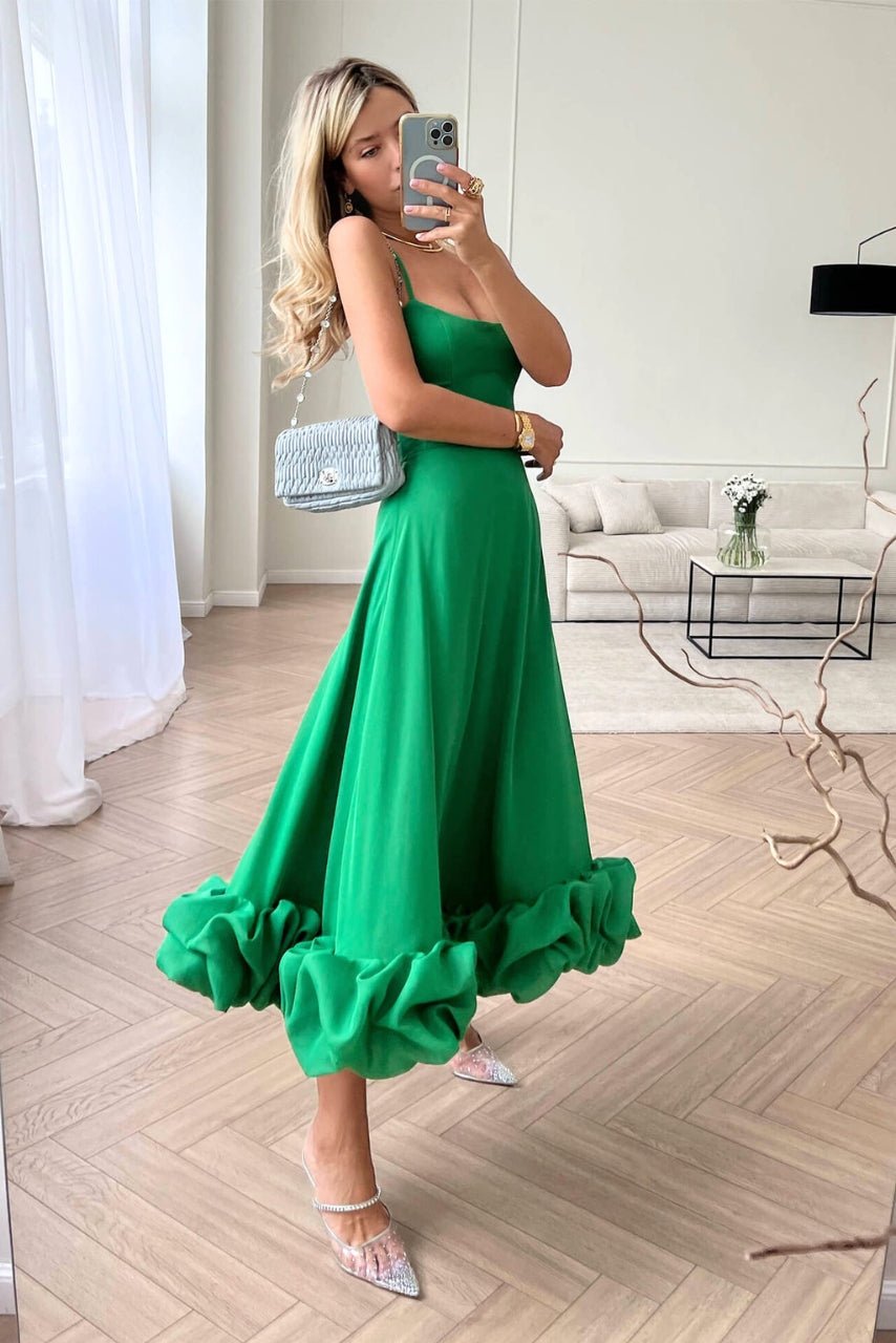 Women's Sleeveless Ruffle Hem Maxi Dress