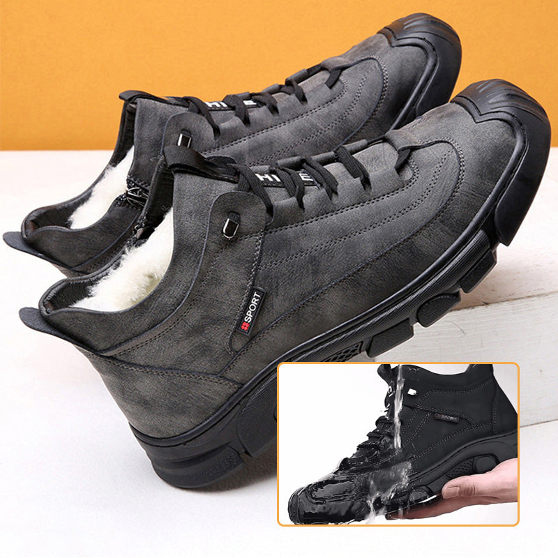 High-Top Ankle Boots with Reinforced Toe Cap
