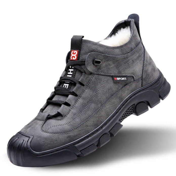 High-Top Ankle Boots with Reinforced Toe Cap