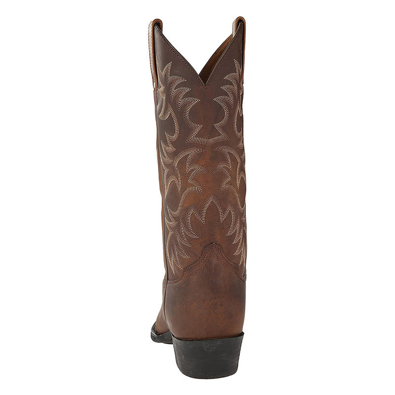 Men's Cowboy Boots in Leather with Stitched Shaft Detail