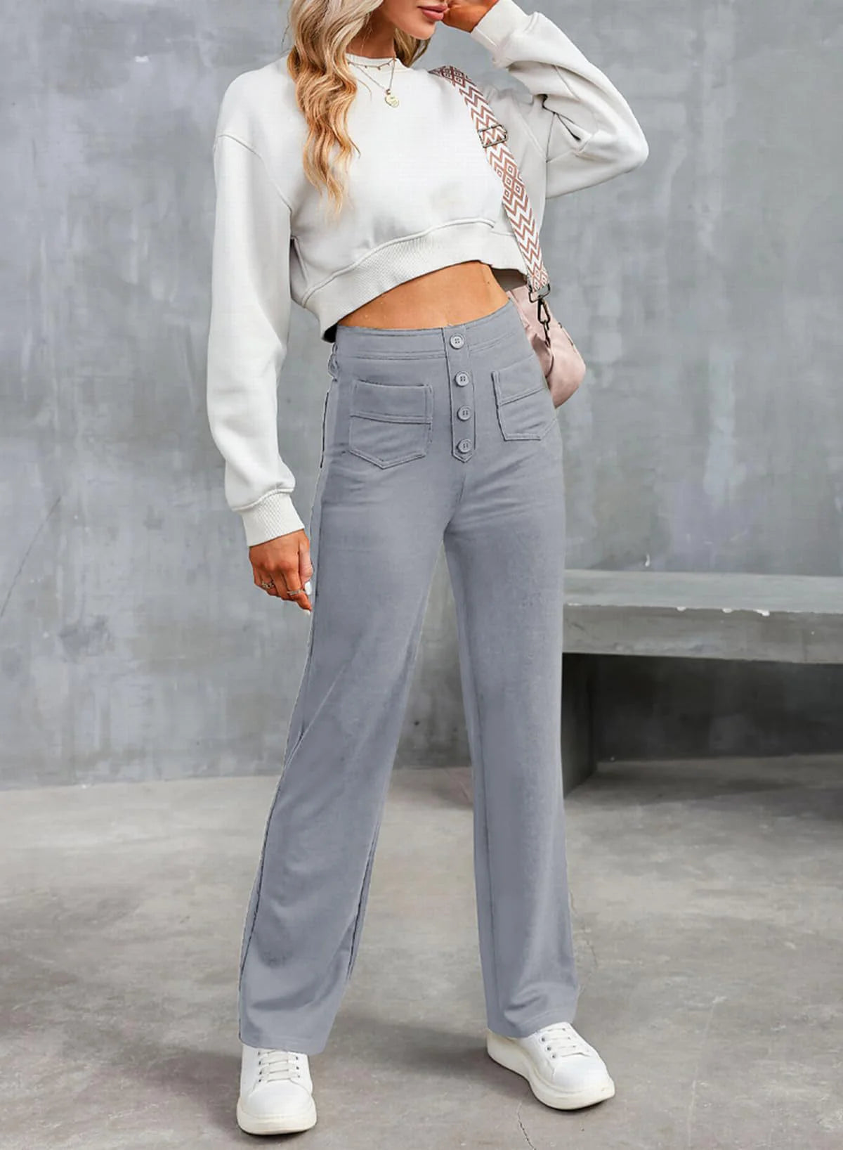 Women's High Waist Wide Leg Trousers