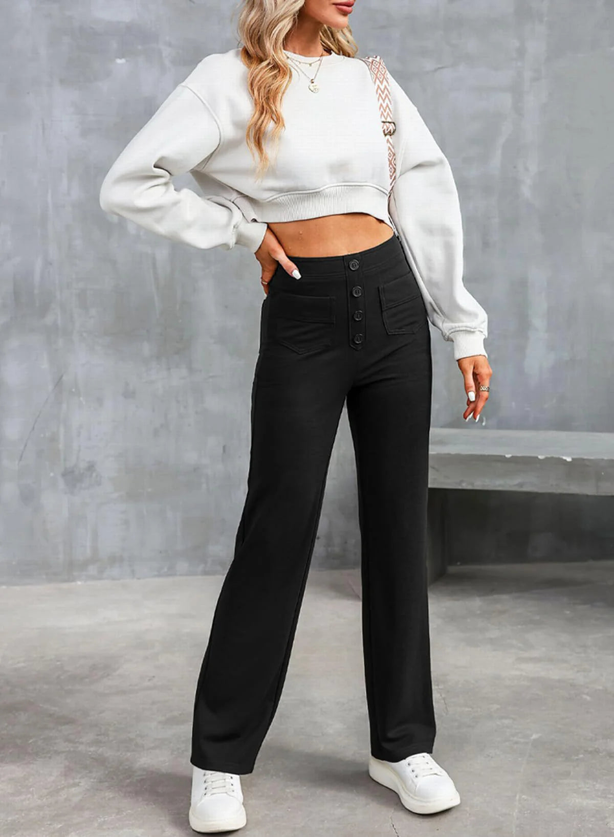Women's High Waist Wide Leg Trousers