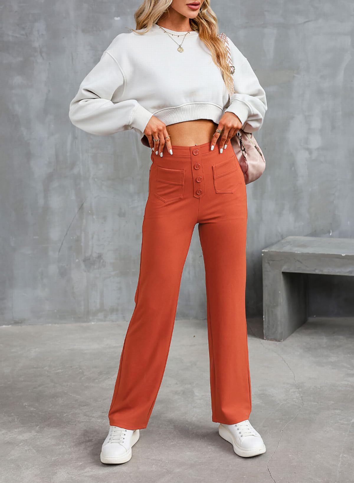 Women's High Waist Wide Leg Trousers