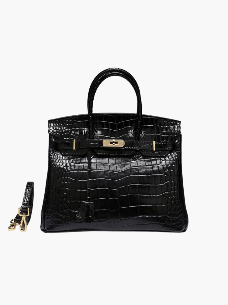 Top-Handle Tote Bag with Padlock Detail