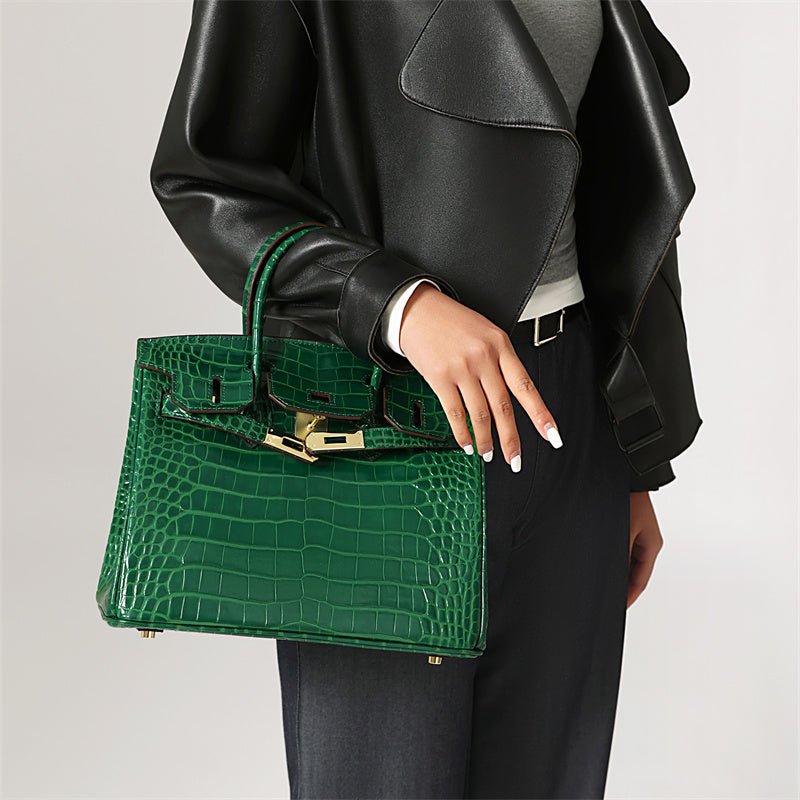 Top-Handle Tote Bag with Padlock Detail