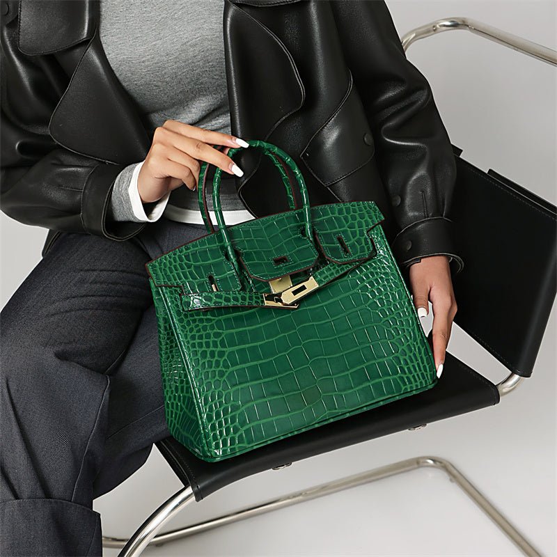 Top-Handle Tote Bag with Padlock Detail