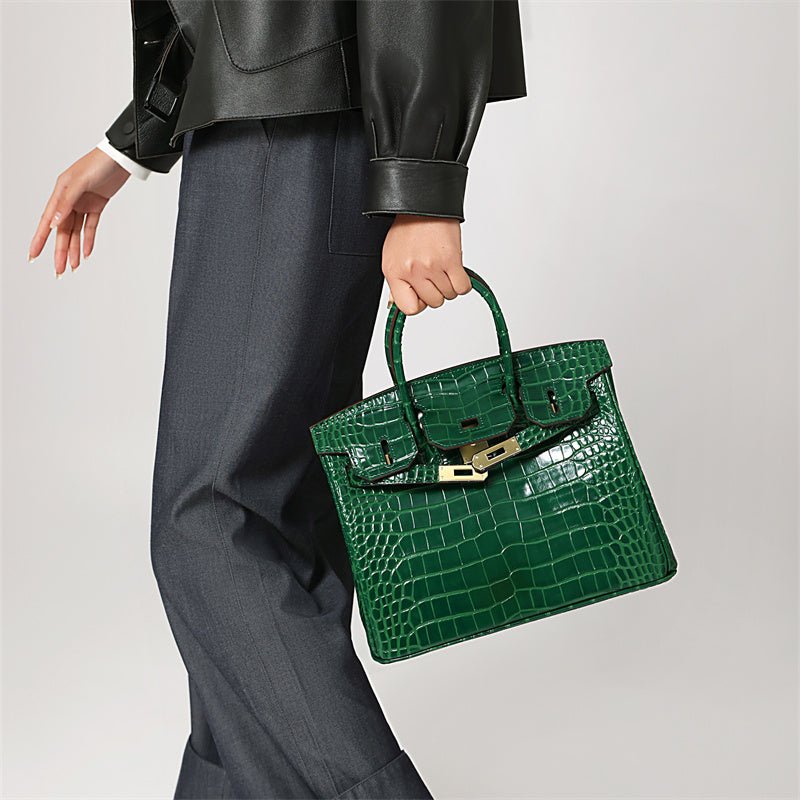 Top-Handle Tote Bag with Padlock Detail