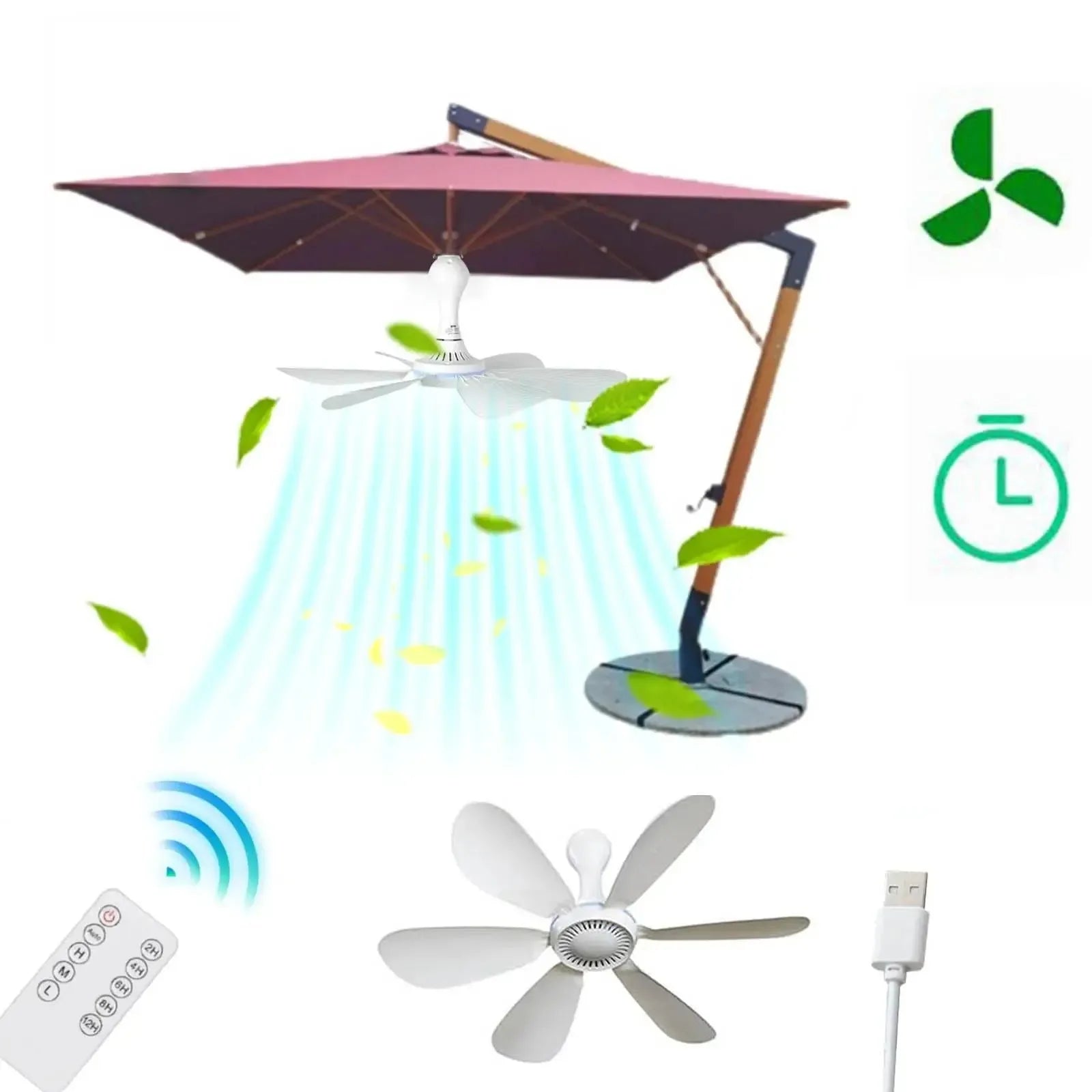 USB Hanging Fan with Six Blades