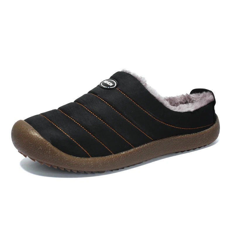 Quilted Slippers with Faux Fur Lining