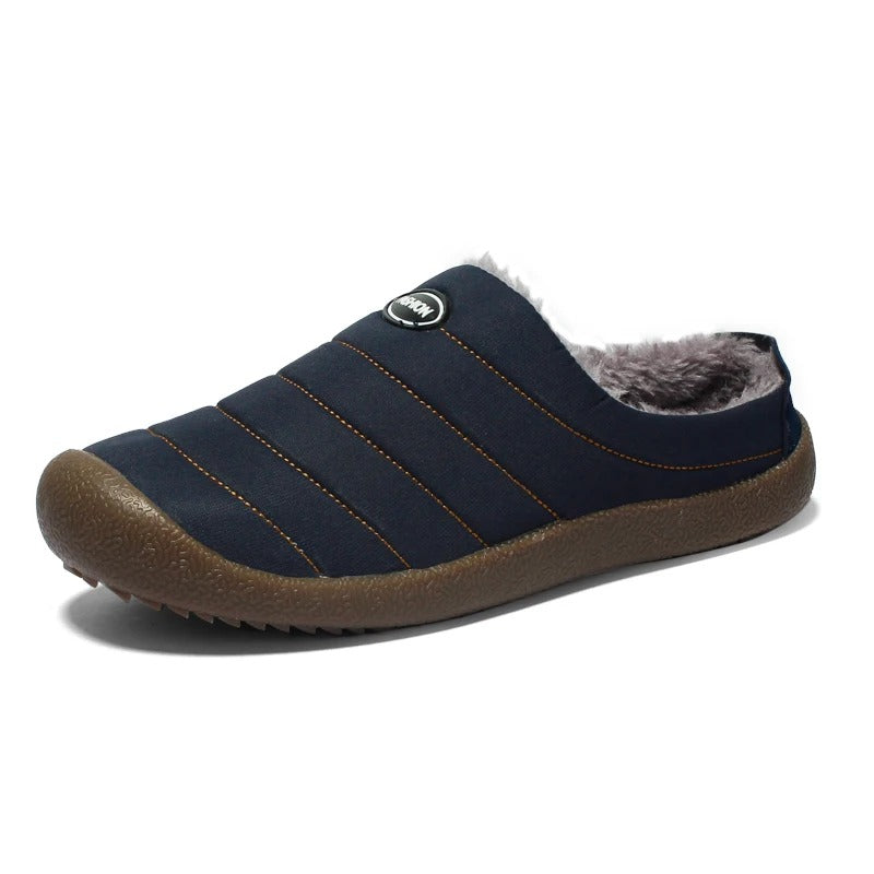 Quilted Slippers with Faux Fur Lining