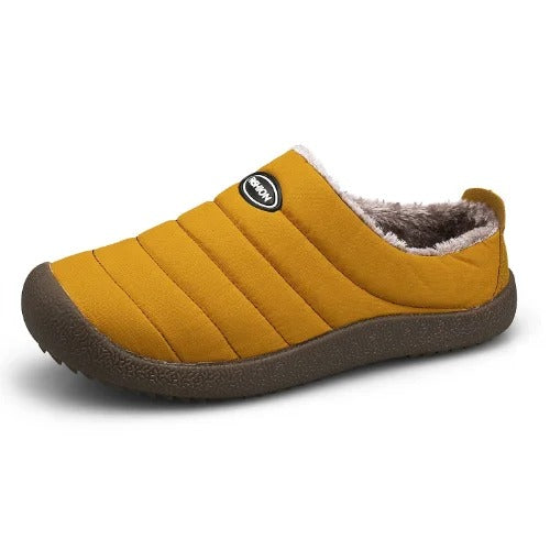 Quilted Slippers with Faux Fur Lining