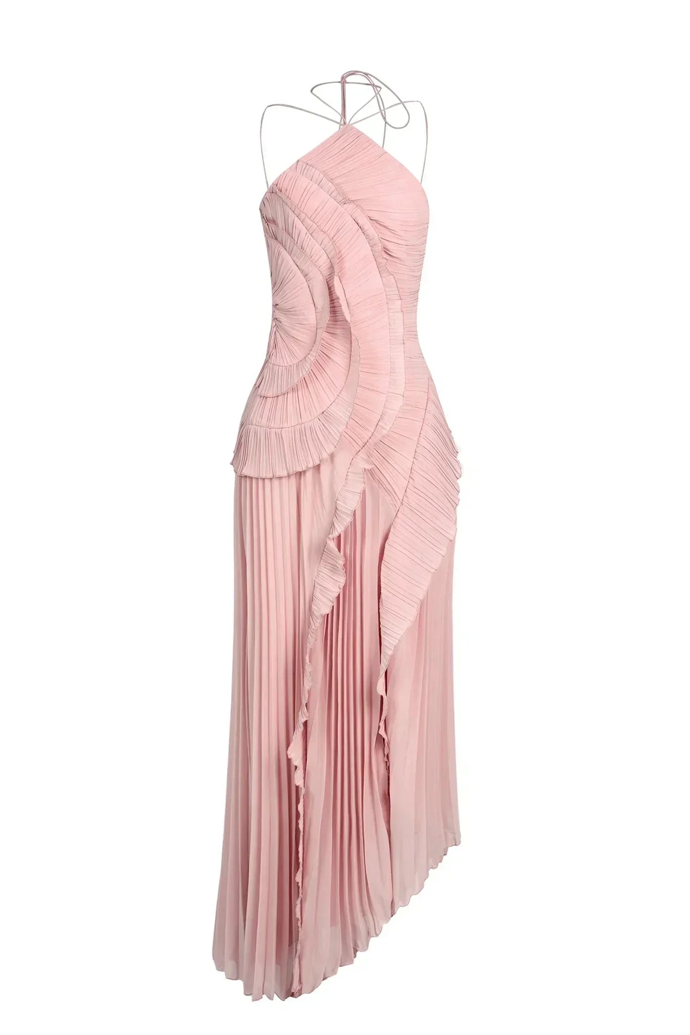 Women's Pleated One-Shoulder Maxi Occasion Dress