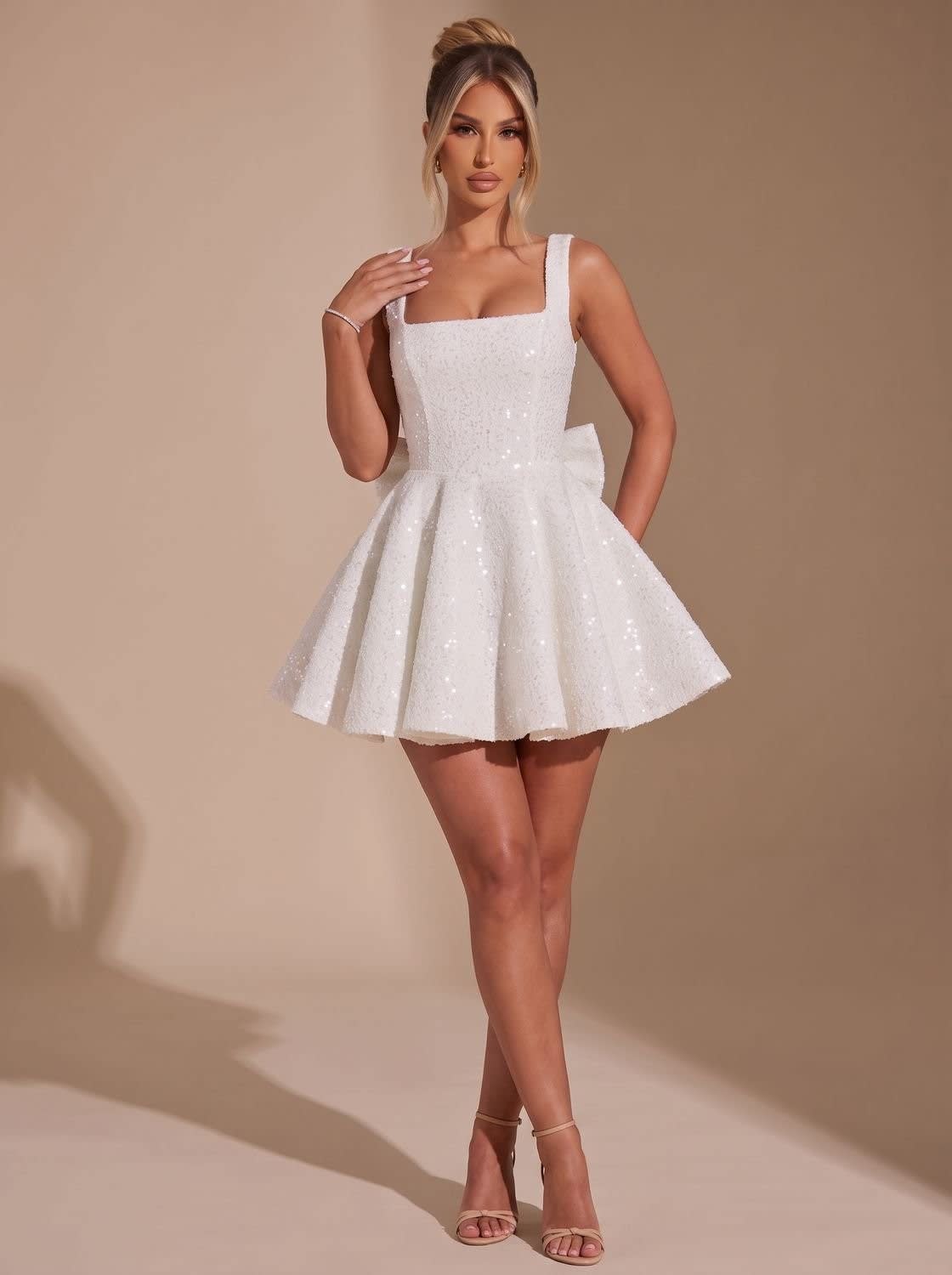Women's Sequin Mini Dress | Bow Detail Party Dress