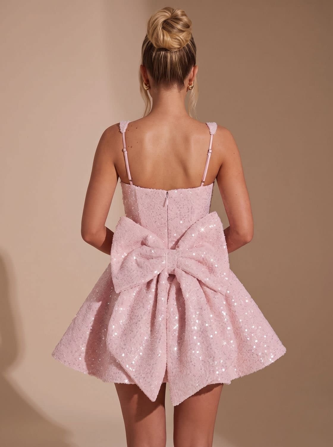 Women's Sequin Mini Dress | Bow Detail Party Dress