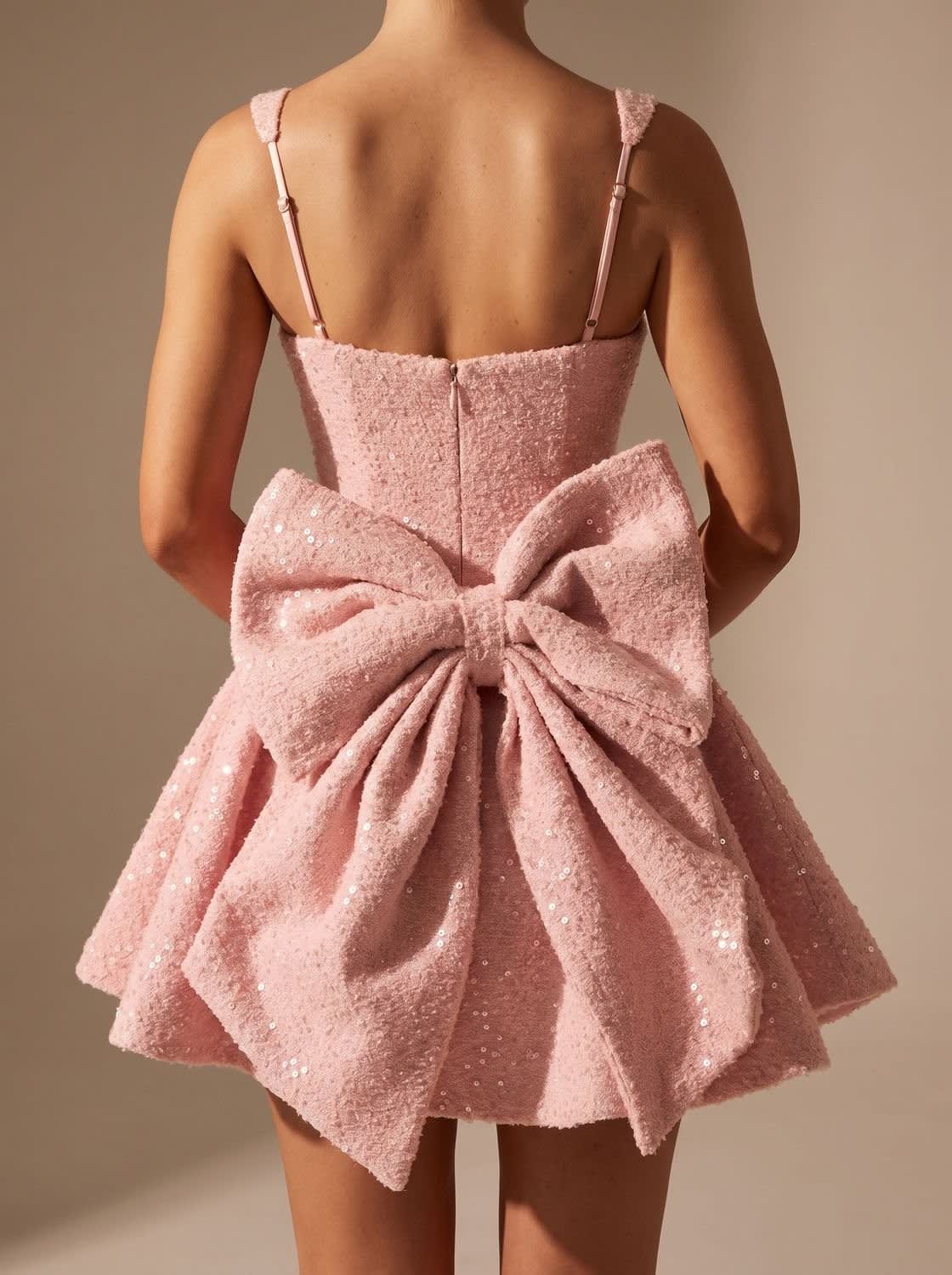 Women's Sequin Mini Dress | Bow Detail Party Dress