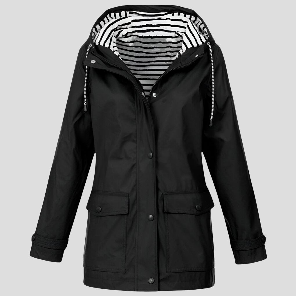 Women’s Hooded Rain Jacket with Front Pockets