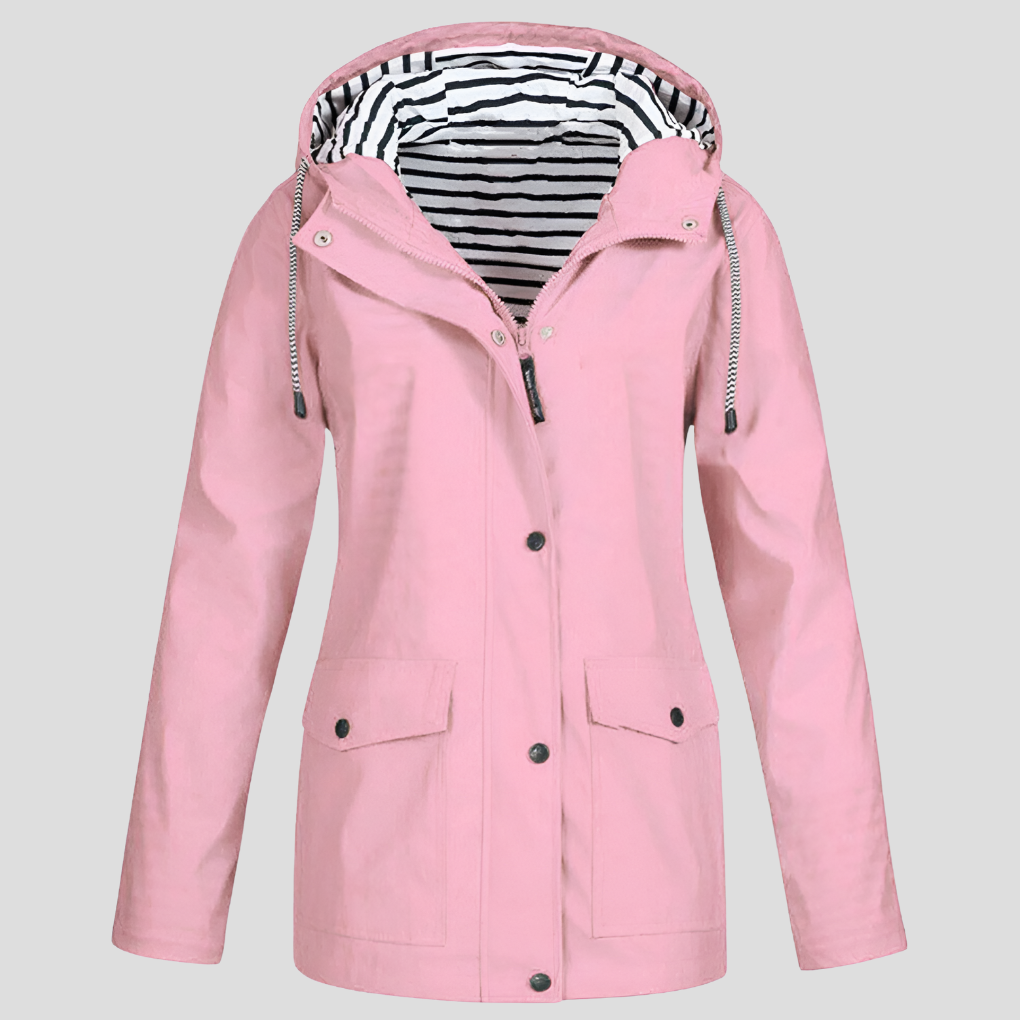 Women’s Hooded Rain Jacket with Front Pockets