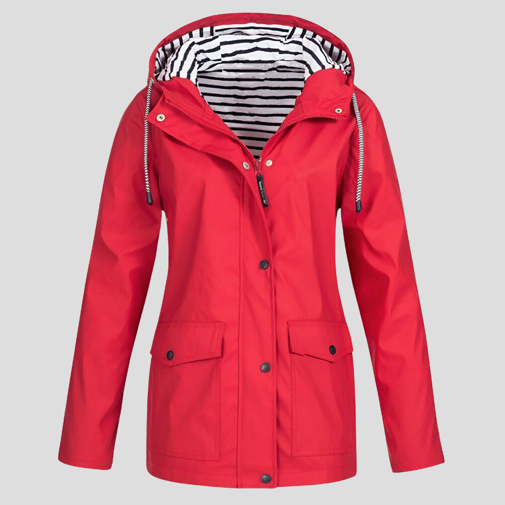 Women’s Hooded Rain Jacket with Front Pockets