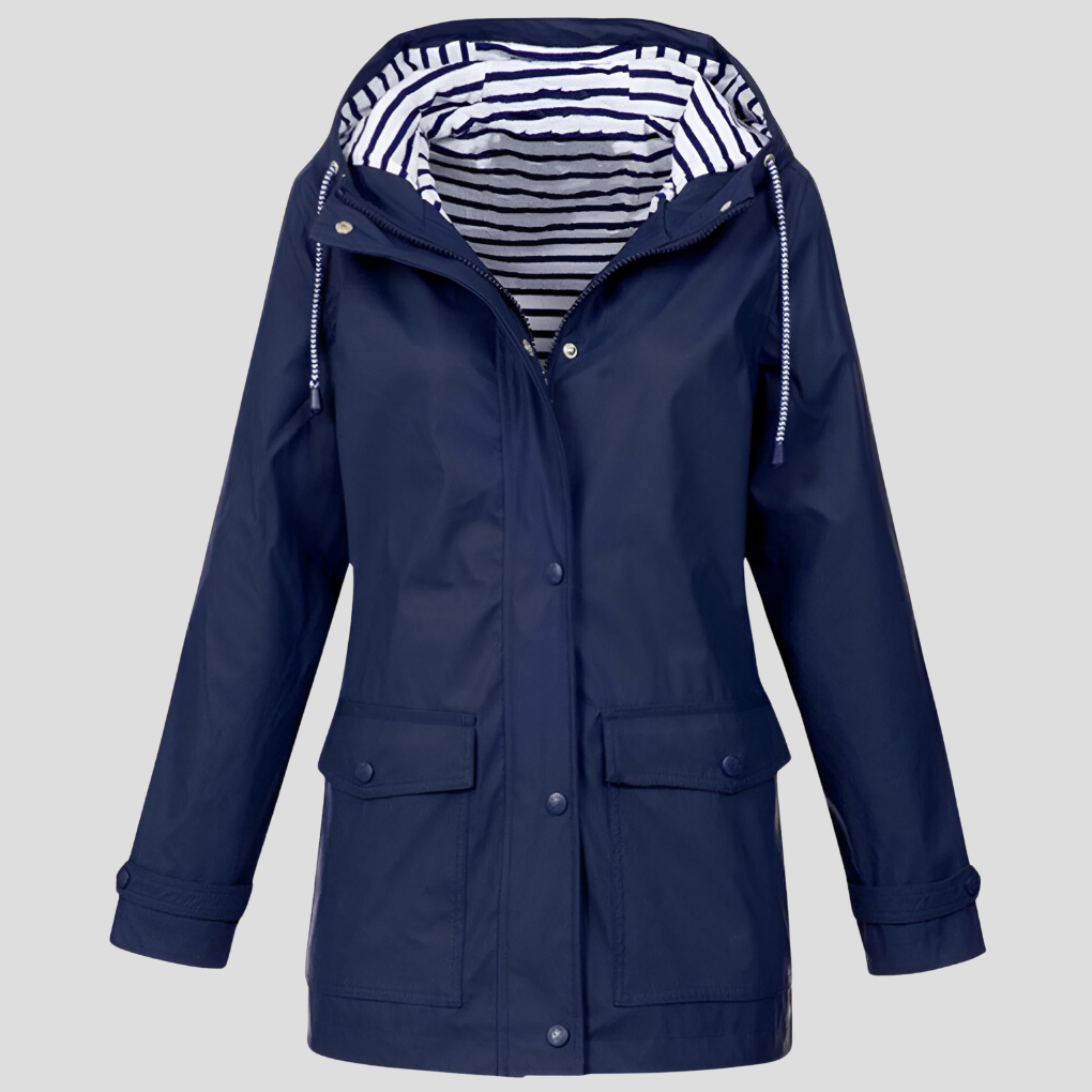 Women’s Hooded Rain Jacket with Front Pockets