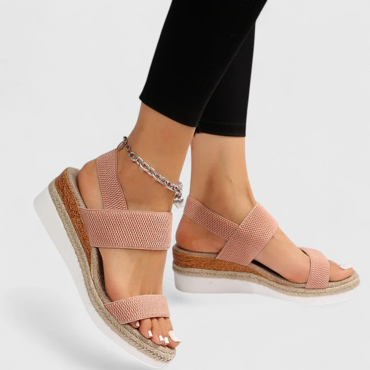 Knit Wedge Sandals with Espadrille Sole
