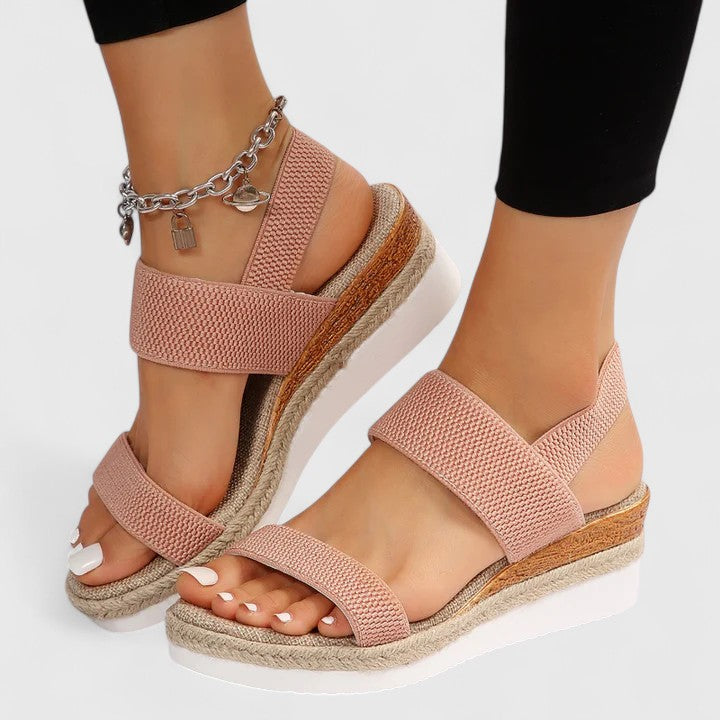 Knit Wedge Sandals with Espadrille Sole