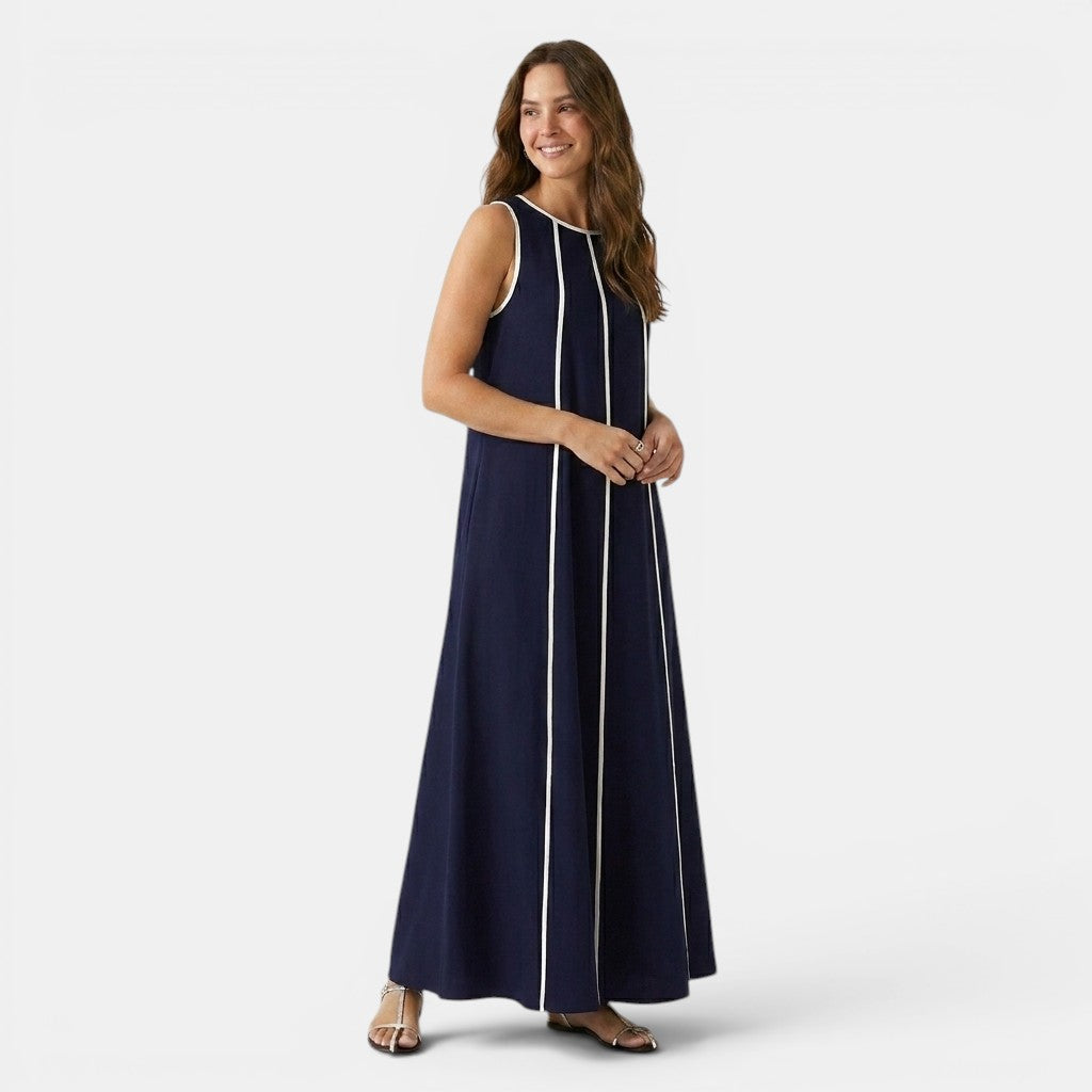 Tank Maxi Dress with Contrast Seam Piping