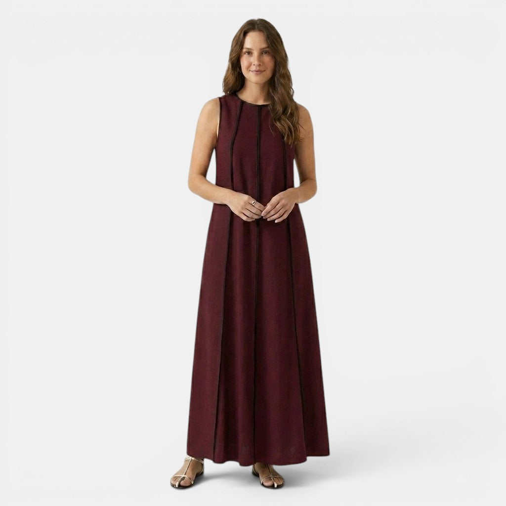 Tank Maxi Dress with Contrast Seam Piping