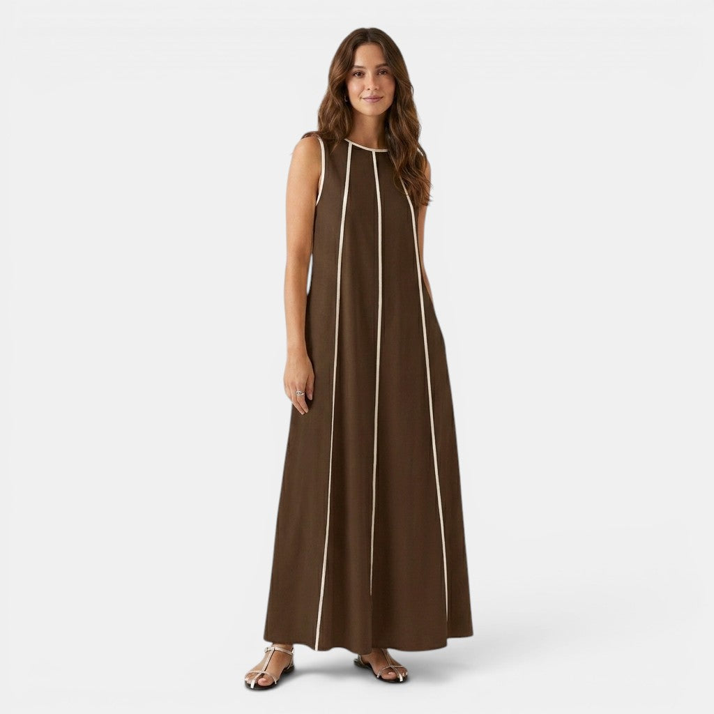 Tank Maxi Dress with Contrast Seam Piping