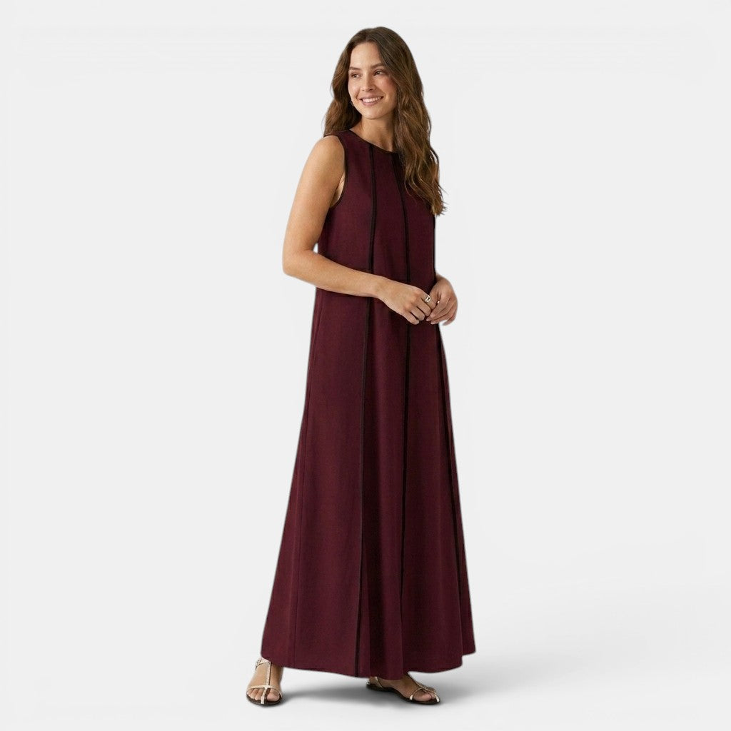 Tank Maxi Dress with Contrast Seam Piping