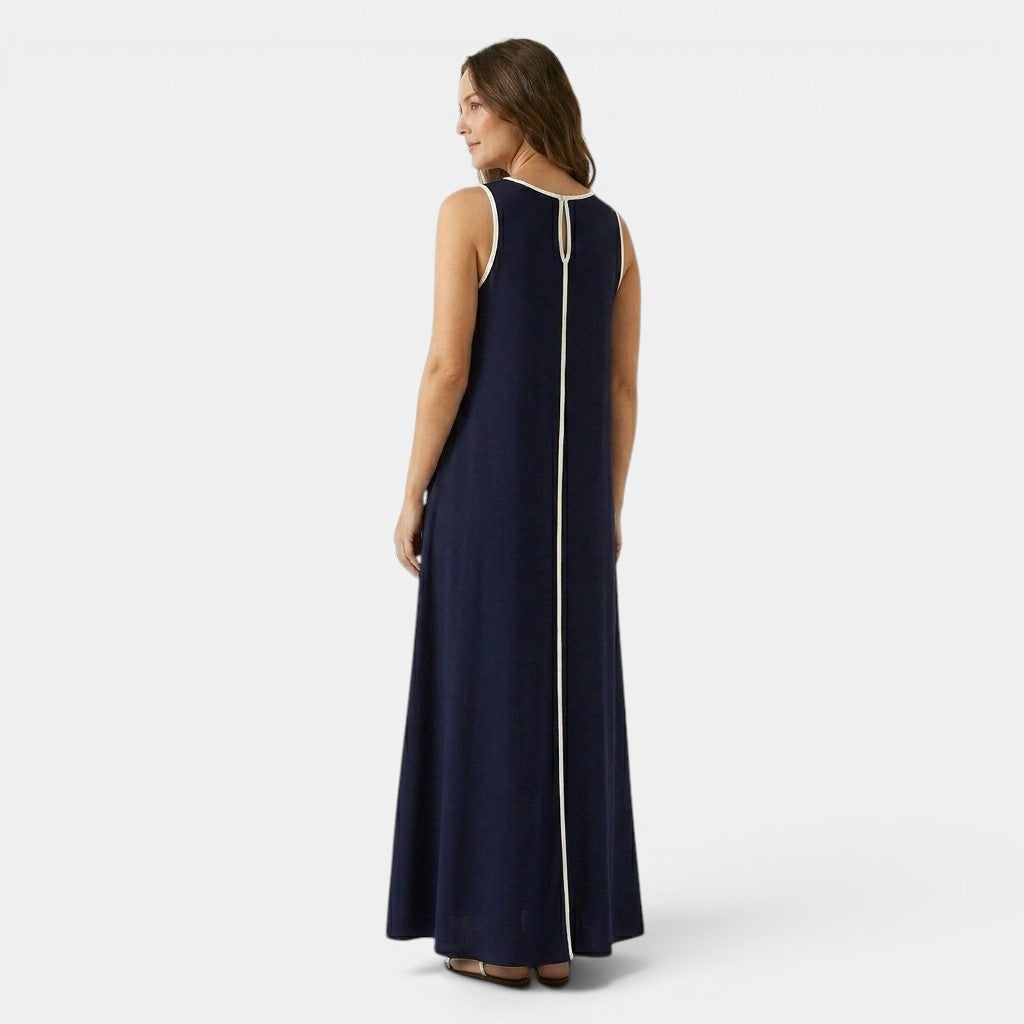 Tank Maxi Dress with Contrast Seam Piping