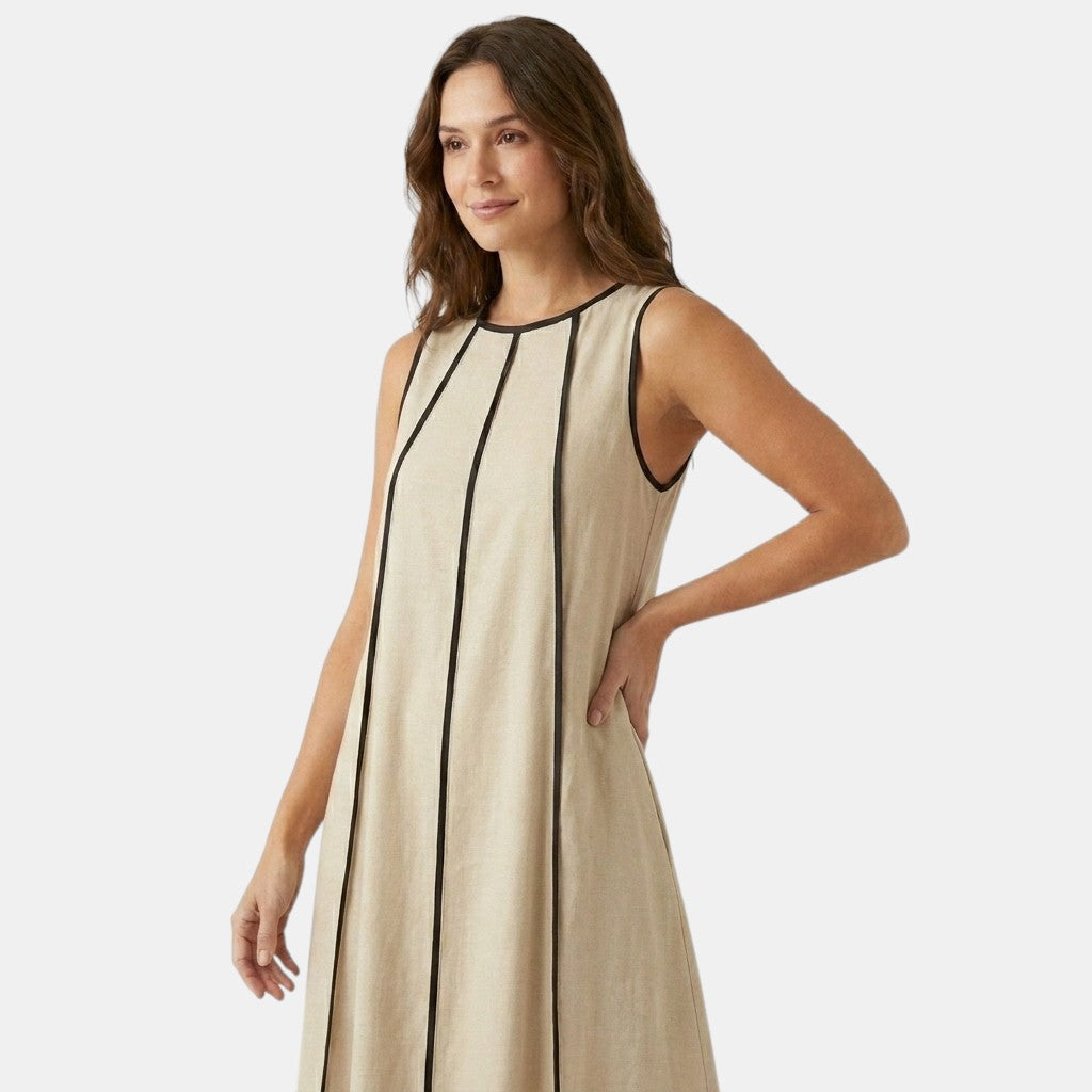 Tank Maxi Dress with Contrast Seam Piping