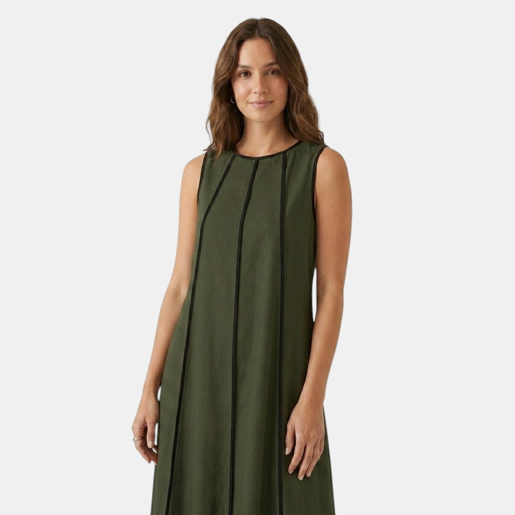 Tank Maxi Dress with Contrast Seam Piping