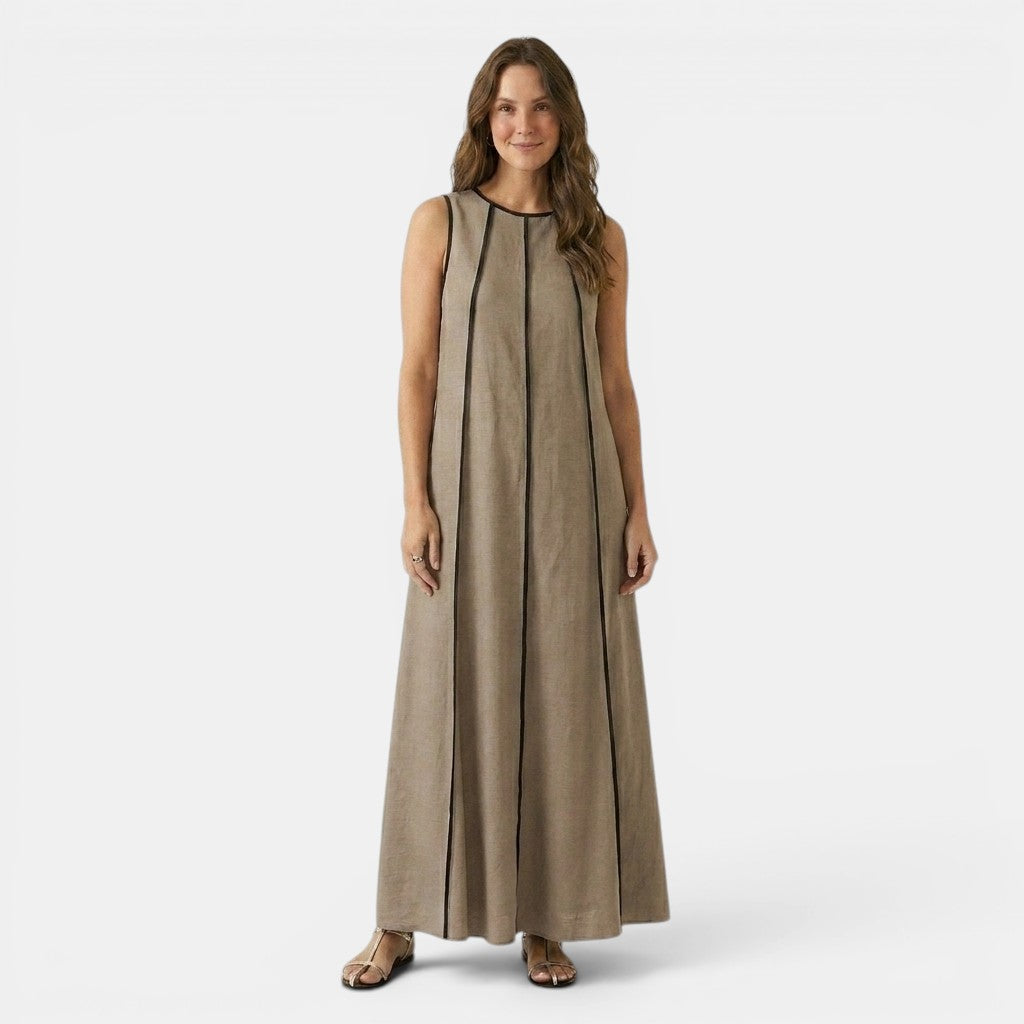 Tank Maxi Dress with Contrast Seam Piping