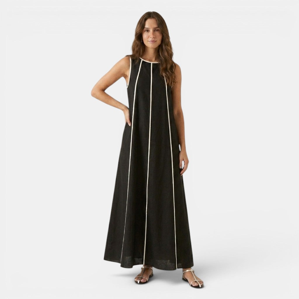 Tank Maxi Dress with Contrast Seam Piping