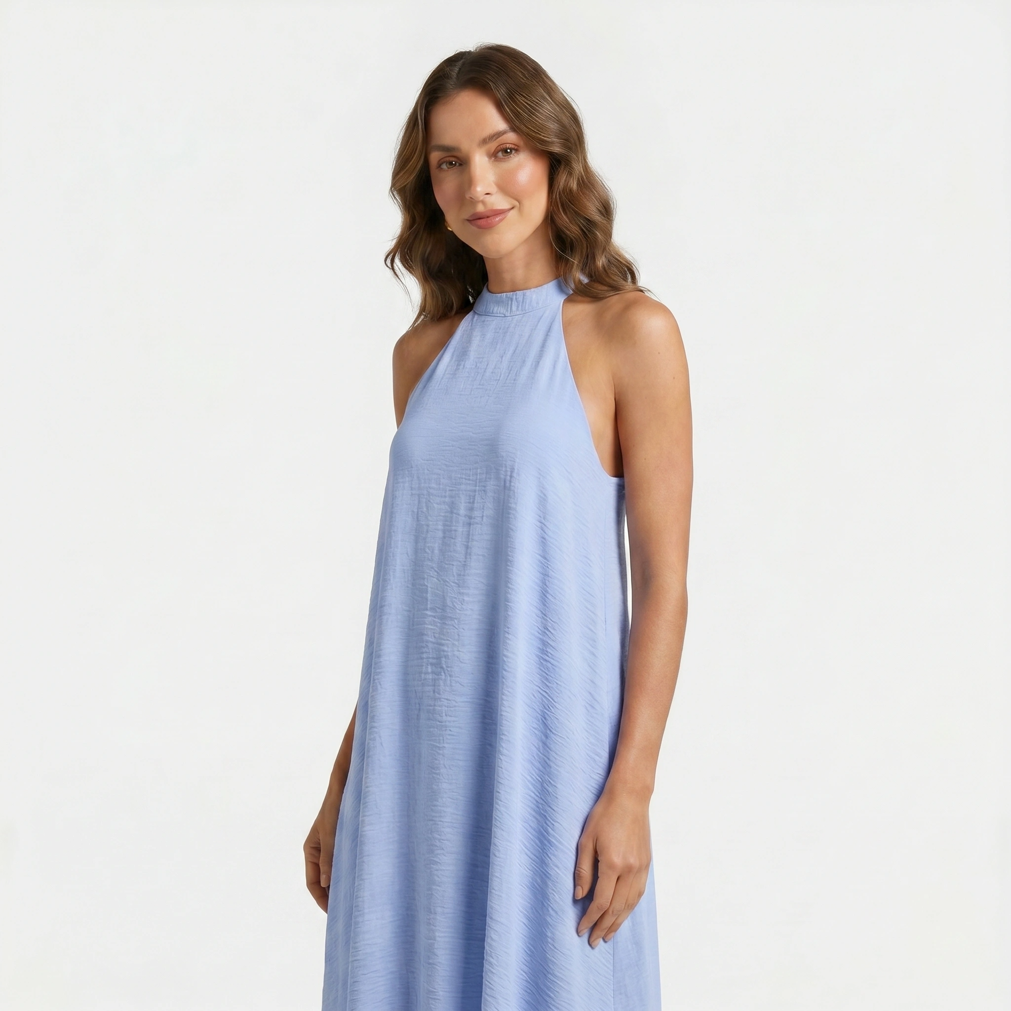 Halter Neck Maxi Dress with Flowing Silhouette