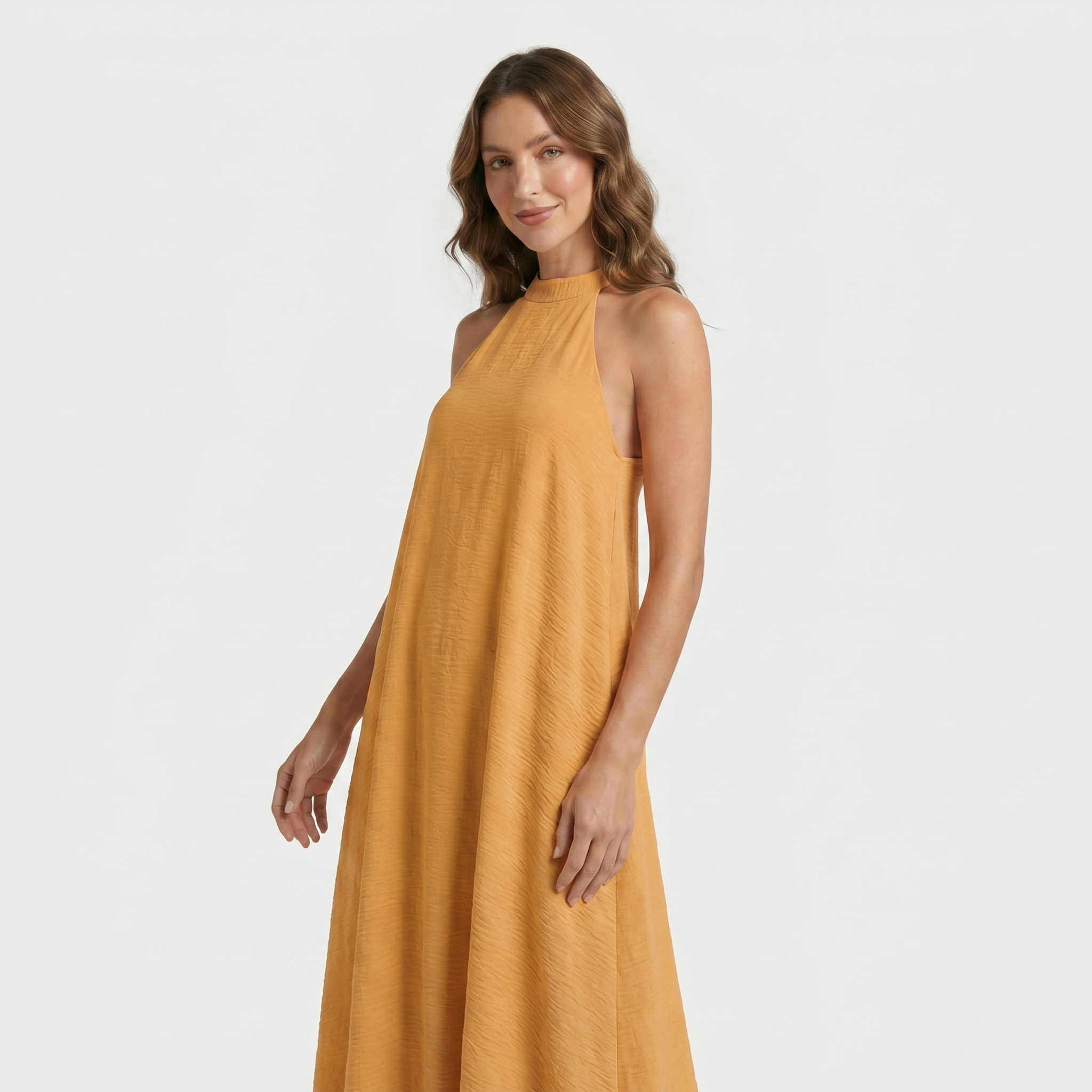 Halter Neck Maxi Dress with Flowing Silhouette