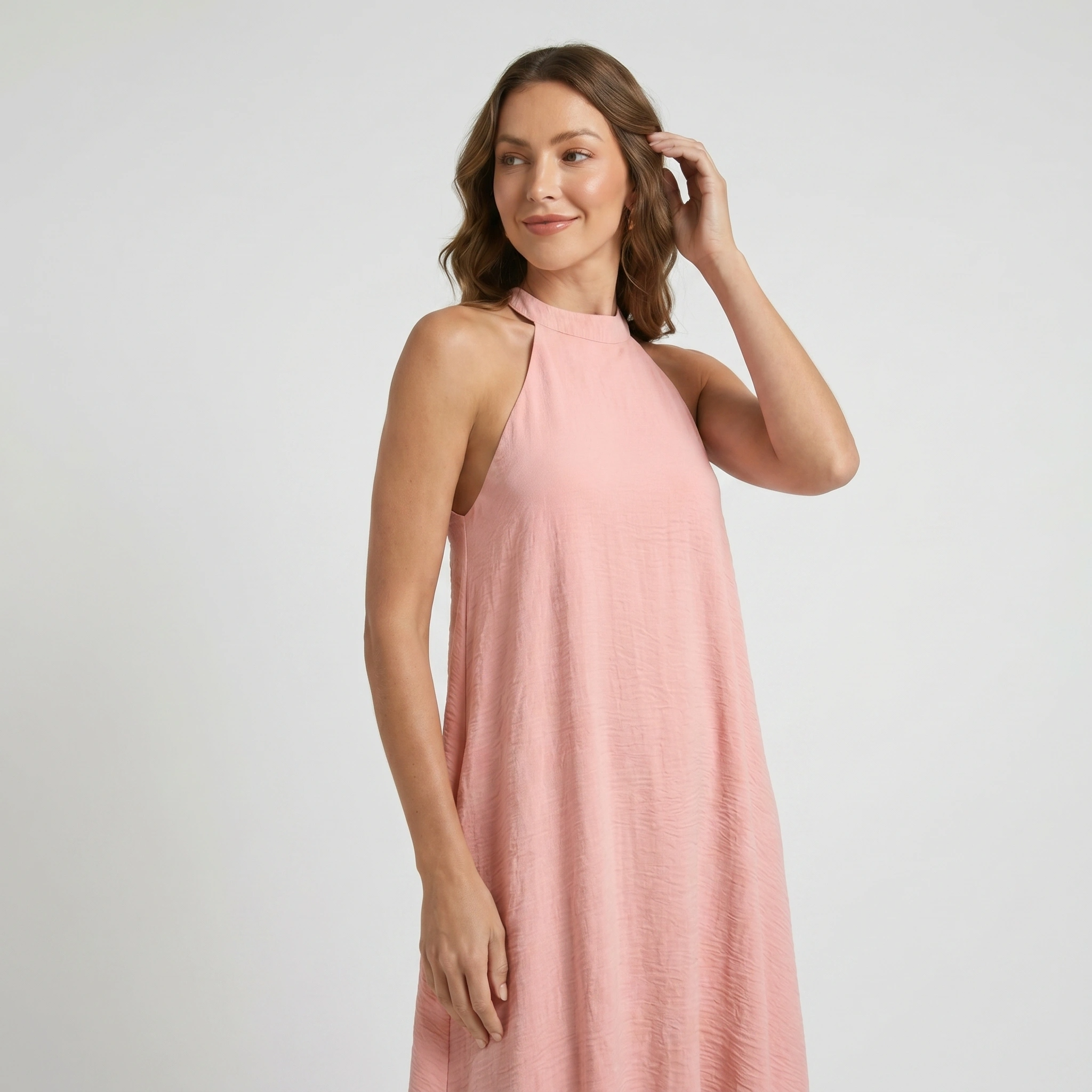 Halter Neck Maxi Dress with Flowing Silhouette
