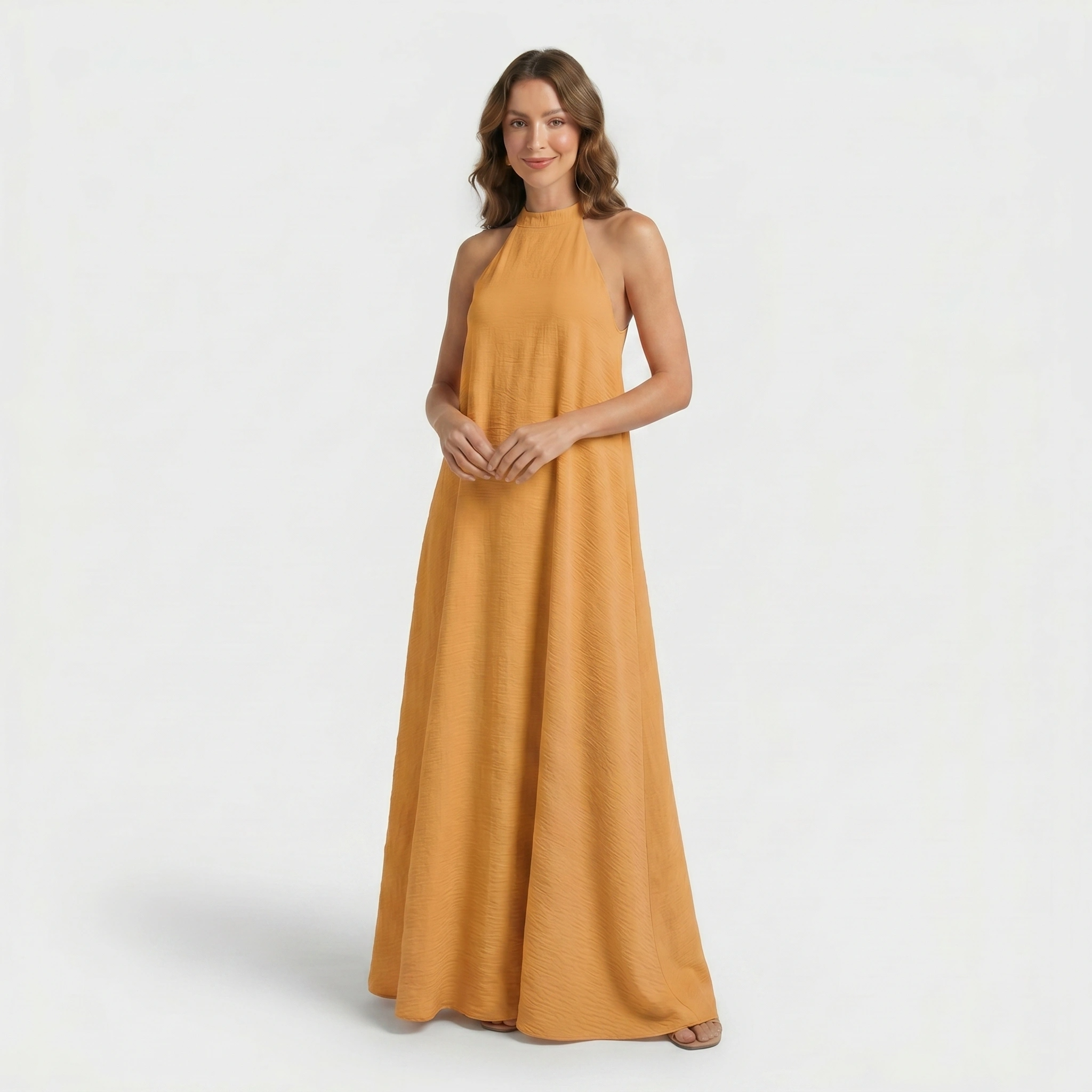 Halter Neck Maxi Dress with Flowing Silhouette