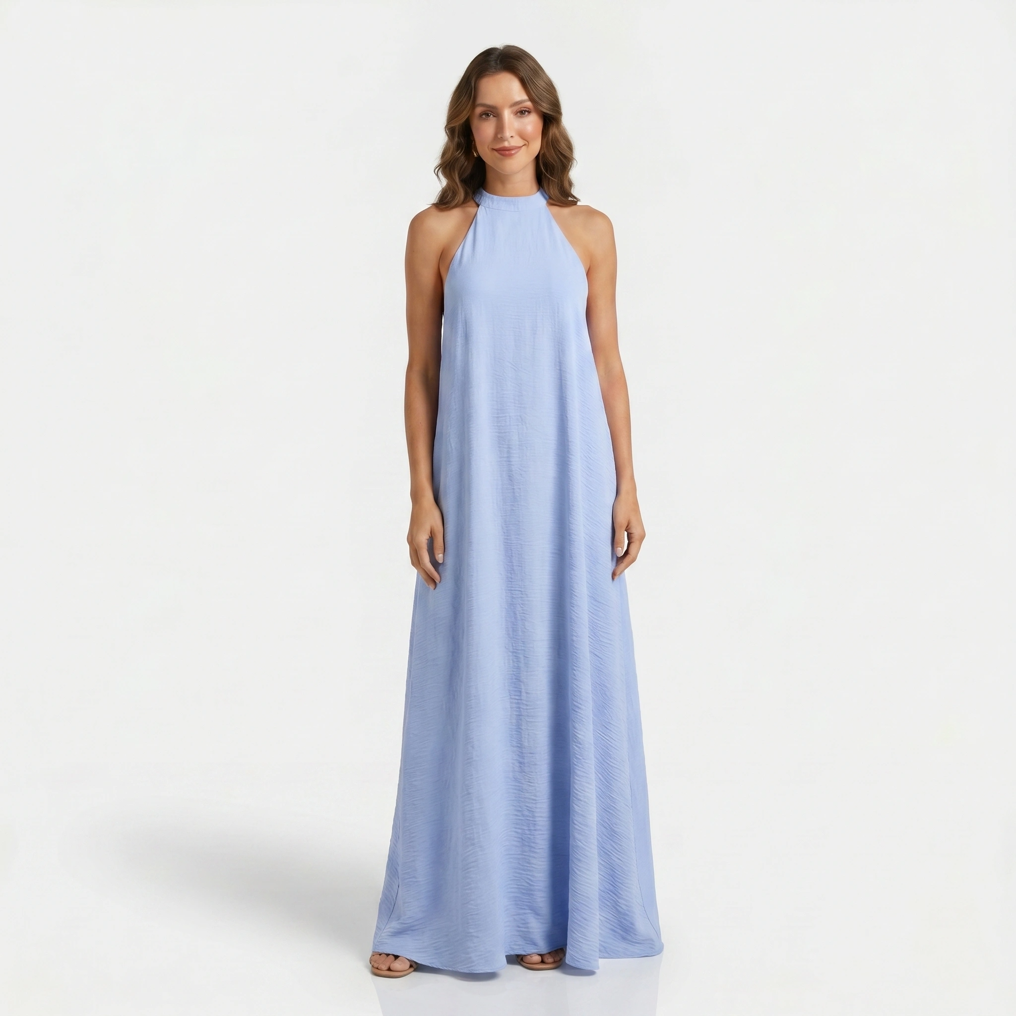 Halter Neck Maxi Dress with Flowing Silhouette