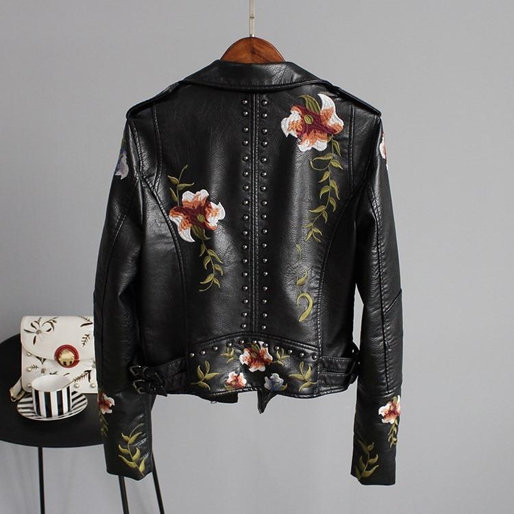 Women's Floral Faux Leather Biker Jacket