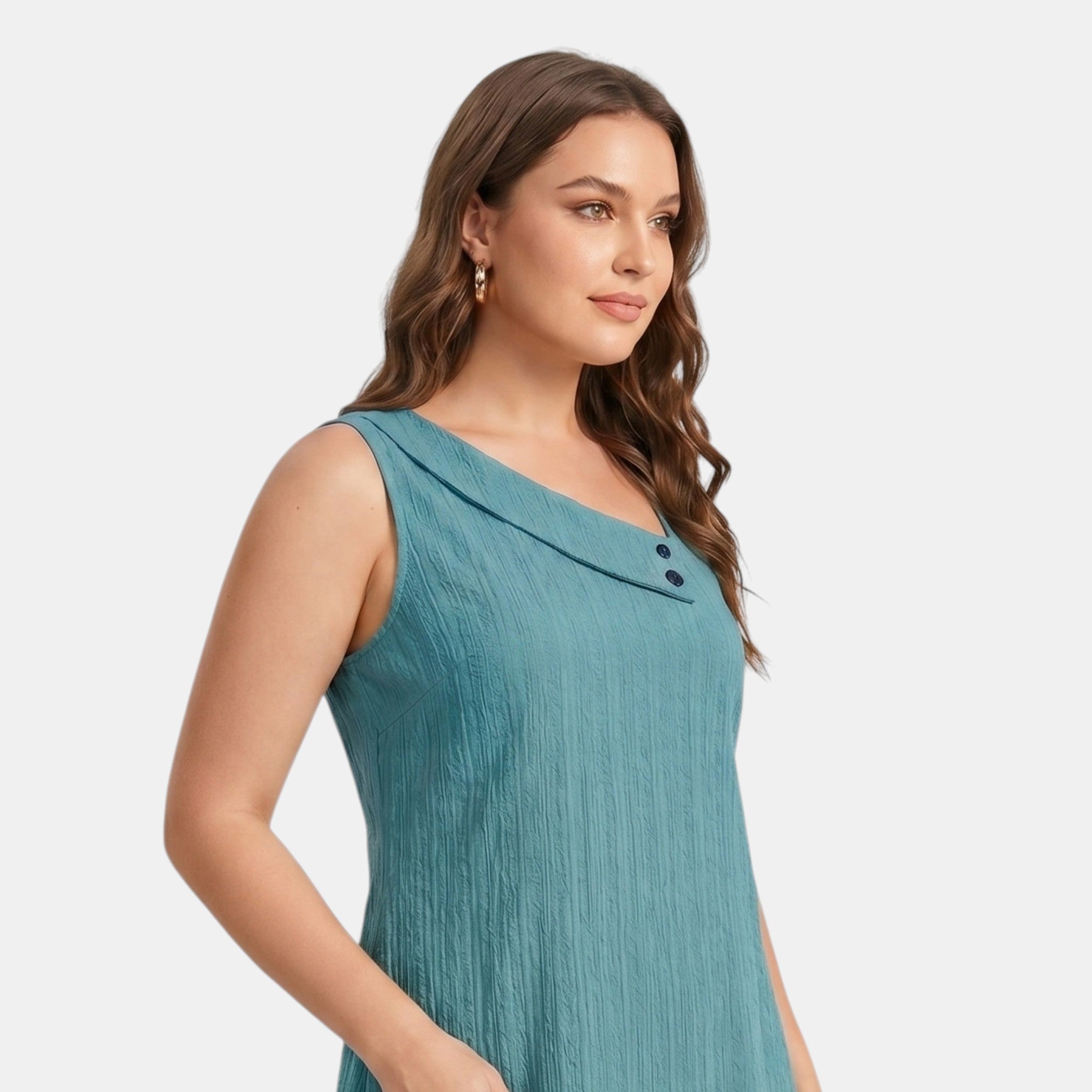 A-Line Mini Dress with Asymmetric Collar and Ruffle Hem