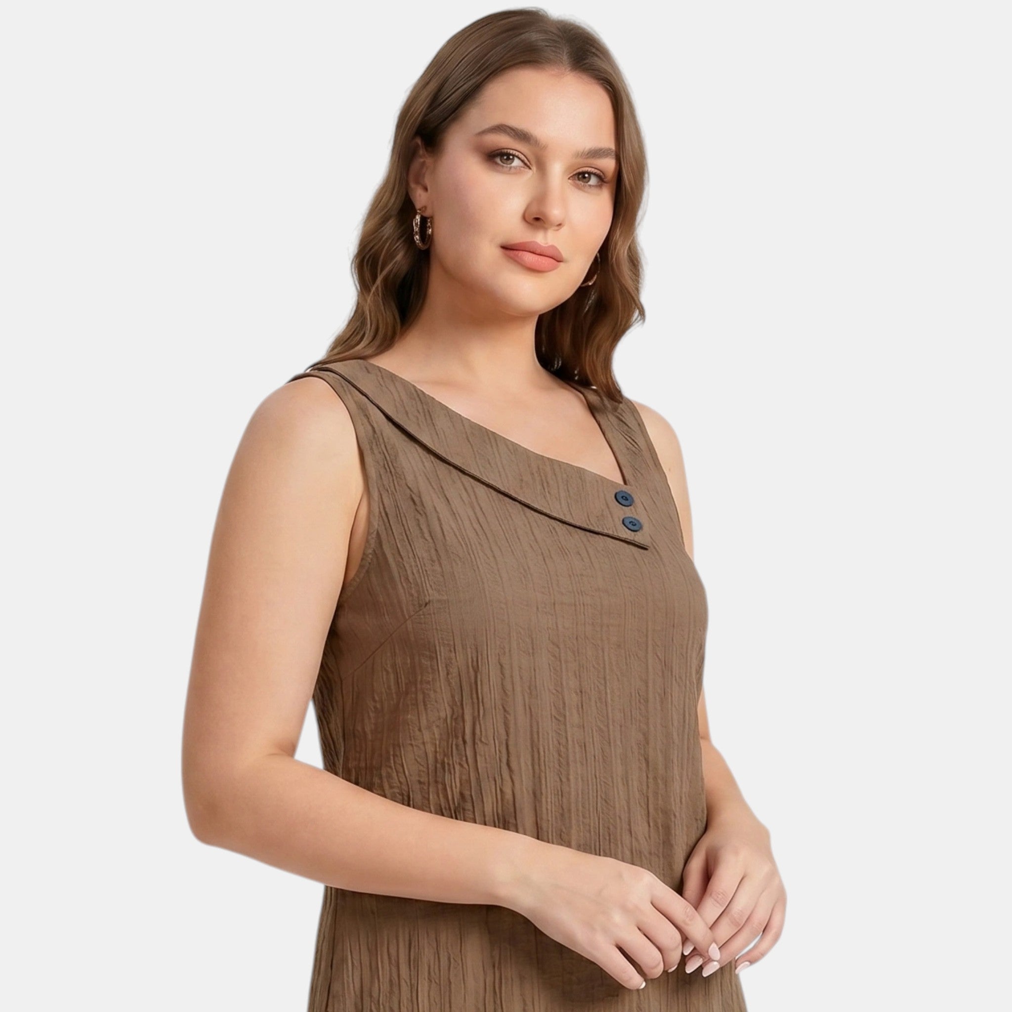 A-Line Mini Dress with Asymmetric Collar and Ruffle Hem