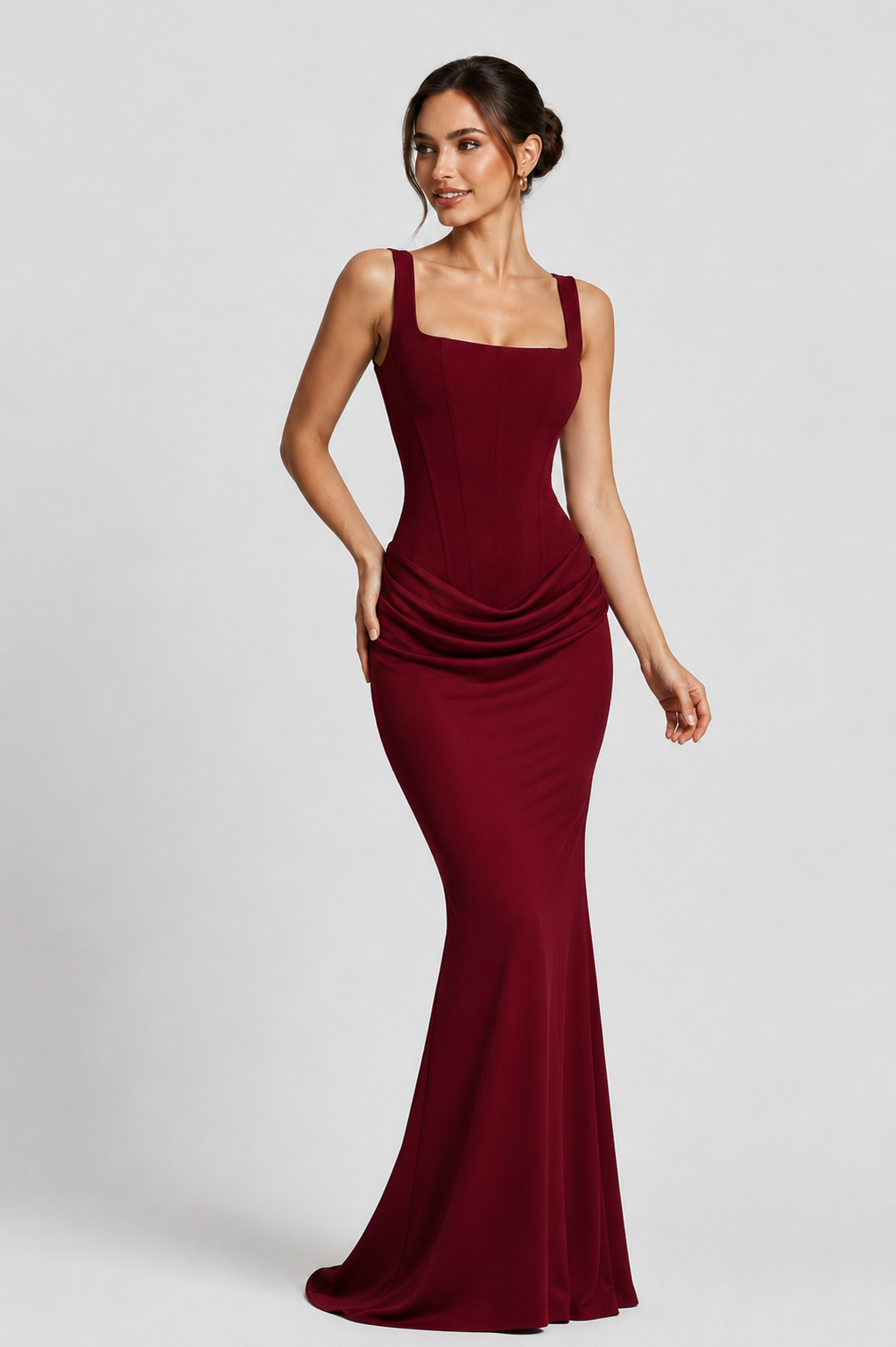 Women's Corset Draped Maxi Dress