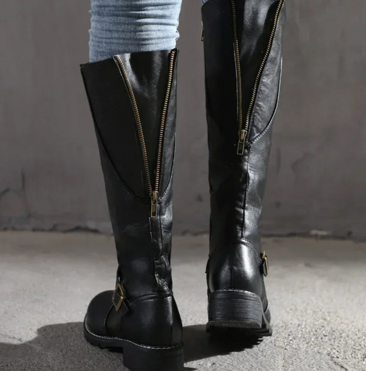 Women's Knee High Cowboy Boots | Buckle Strap Leather Boots